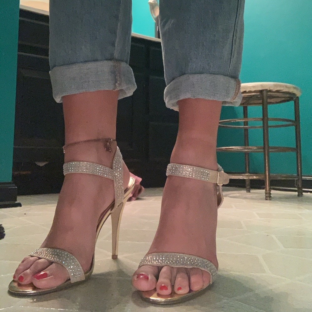 Steve Madden Gold Rhinestone Heels
